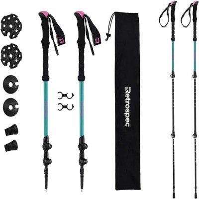 Retrospec Solstice Trekking & Ski Poles for Men & Women - Aluminum w/Cork or Foam Grip